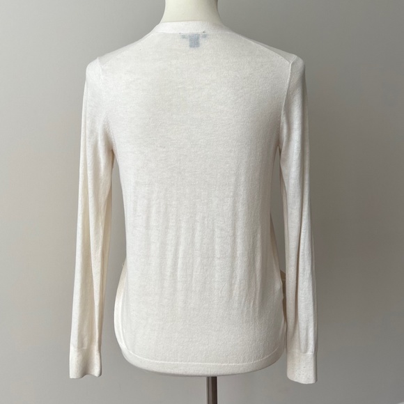 Ann Taylor White/Cream Long Sleeve Cardigan Sweater w/ Buttons & Pockets Size XS - Picture 3 of 11